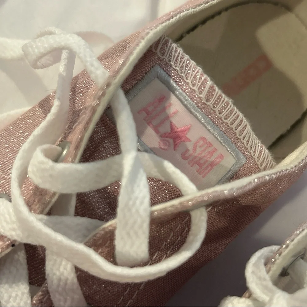 Vintage Y2K Converse‎ All Star Pink Glitter Low Top Kids Size 3 (2001)
